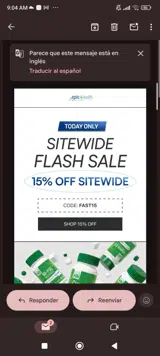 Fast15 coupon verification screenshot
