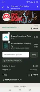 1EPIC-WELCOME0 coupon verification screenshot