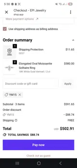 Ym15 coupon verification screenshot