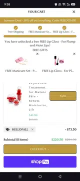 Hellofall coupon verification screenshot