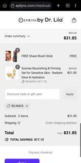 BCAM35 coupon verification screenshot