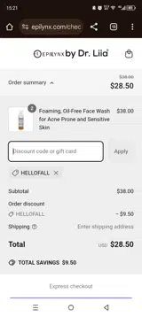 Hellofall coupon verification screenshot