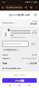 Springclean coupon verification screenshot