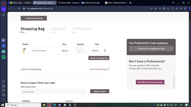 Epionce checkout page showing Epionce coupon code box | Screenshot taken by SimplyCodes community member on Sep 11, 2025