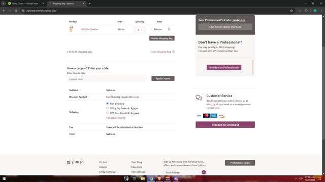 Epionce checkout page showing Epionce coupon code box | Screenshot taken by SimplyCodes community member on Jan 16, 2025