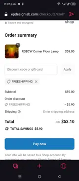 FREESHIPPING coupon verification screenshot