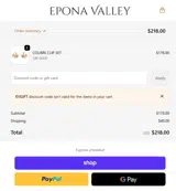 Epona Valley coupon verification screenshot