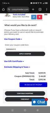 EMXMAS10 coupon verification screenshot