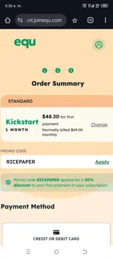 RICEPAPER coupon verification screenshot