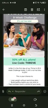 Thrive coupon verification screenshot