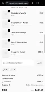 HOLLY15 coupon verification screenshot