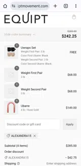 ALEXANDRA15 coupon verification screenshot