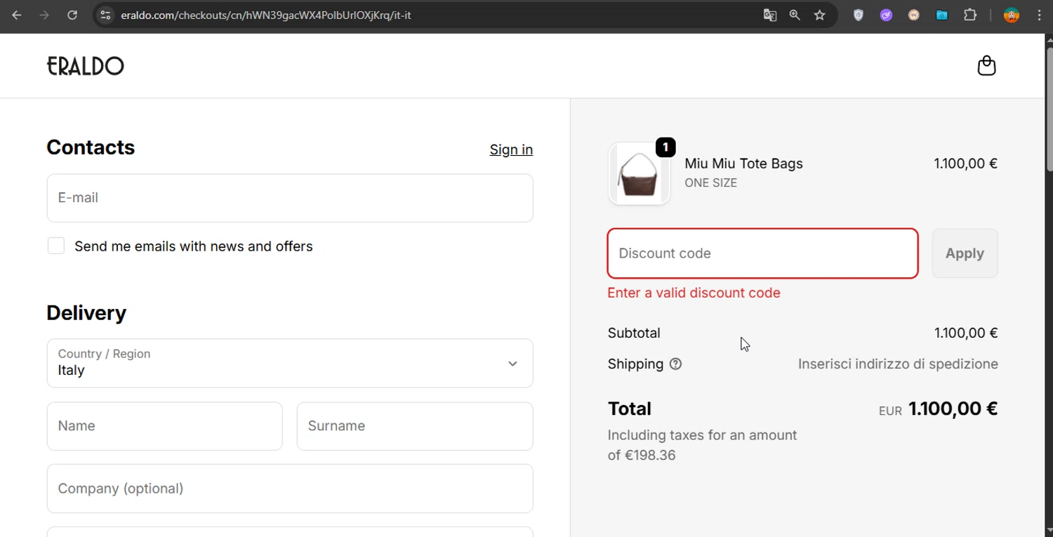 Eraldo promo code screenshot showing code SIMPLYX30 applied at Eraldo checkout page. Uploaded by SimplyCodes community member PrimeShopper6600 on Sep 19, 2025