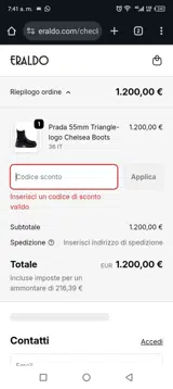 Eraldo coupon verification screenshot