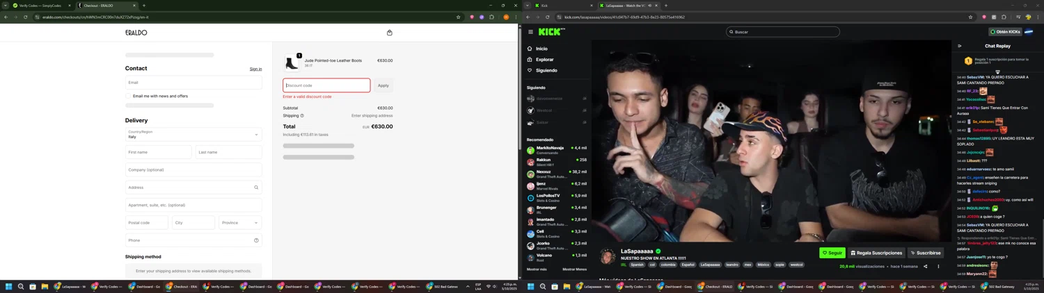 Eraldo promo code screenshot showing code FLASH20 applied at Eraldo checkout page. Uploaded by SimplyCodes community member Davoxeneixe on Oct 5, 2025