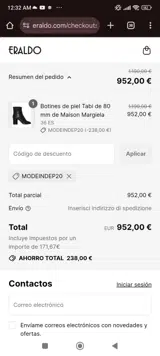 MODEINDEP20 coupon verification screenshot