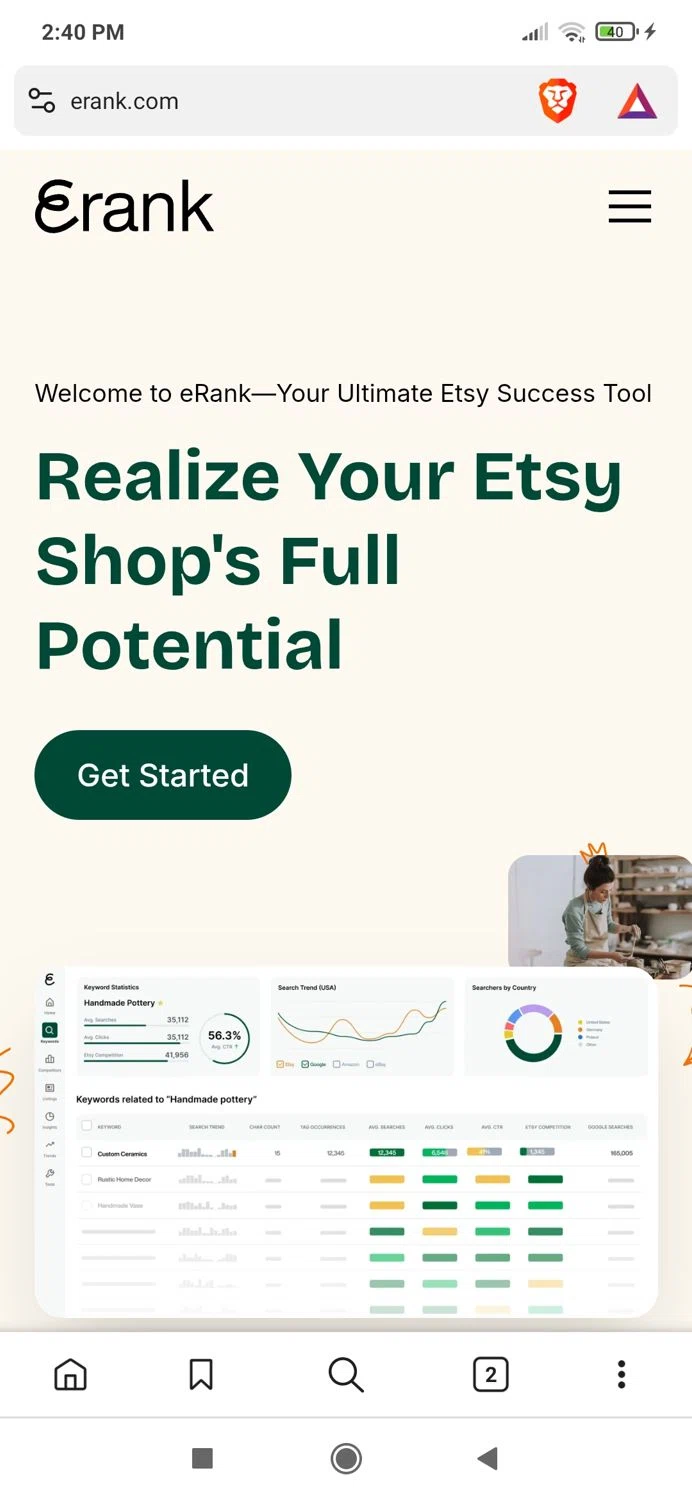 eRank discount code screenshot showing code Erank5 applied at eRank checkout page. Uploaded by SimplyCodes community member andaacagarpobre on Feb 18, 2025