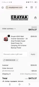 Erayak2026 coupon verification screenshot