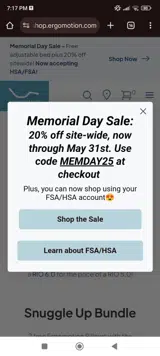 Memday25 coupon verification screenshot