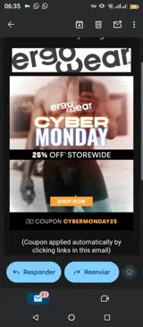 CYBERMONDAY25 coupon verification screenshot