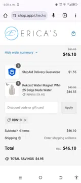 Erica's ATA coupon verification screenshot