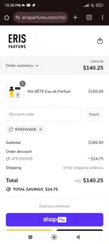 XP83WKKB coupon verification screenshot