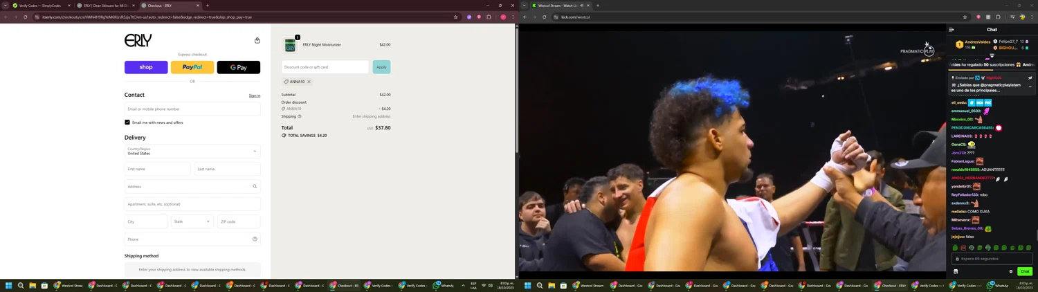 ERLY promo code screenshot showing code anna10 applied at ERLY checkout page. Uploaded by SimplyCodes community member CouponSage7331 on Oct 19, 2025