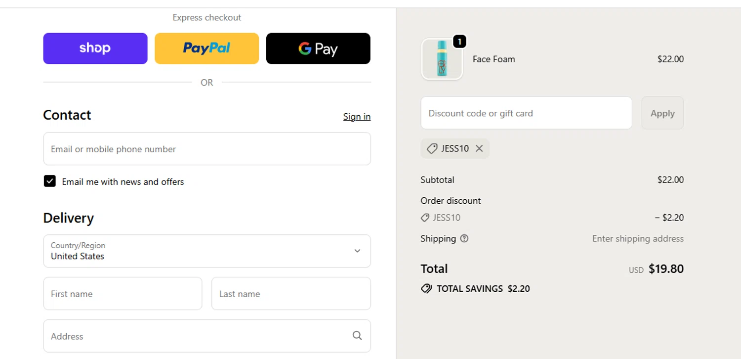 ERLY promo code screenshot showing code JESS10 applied at ERLY checkout page. Uploaded by SimplyCodes community member yeresojperez on Sep 25, 2025