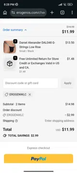 EROGENWLC coupon verification screenshot