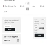 GAINS10 coupon verification screenshot