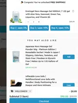 WELCOME10 coupon verification screenshot