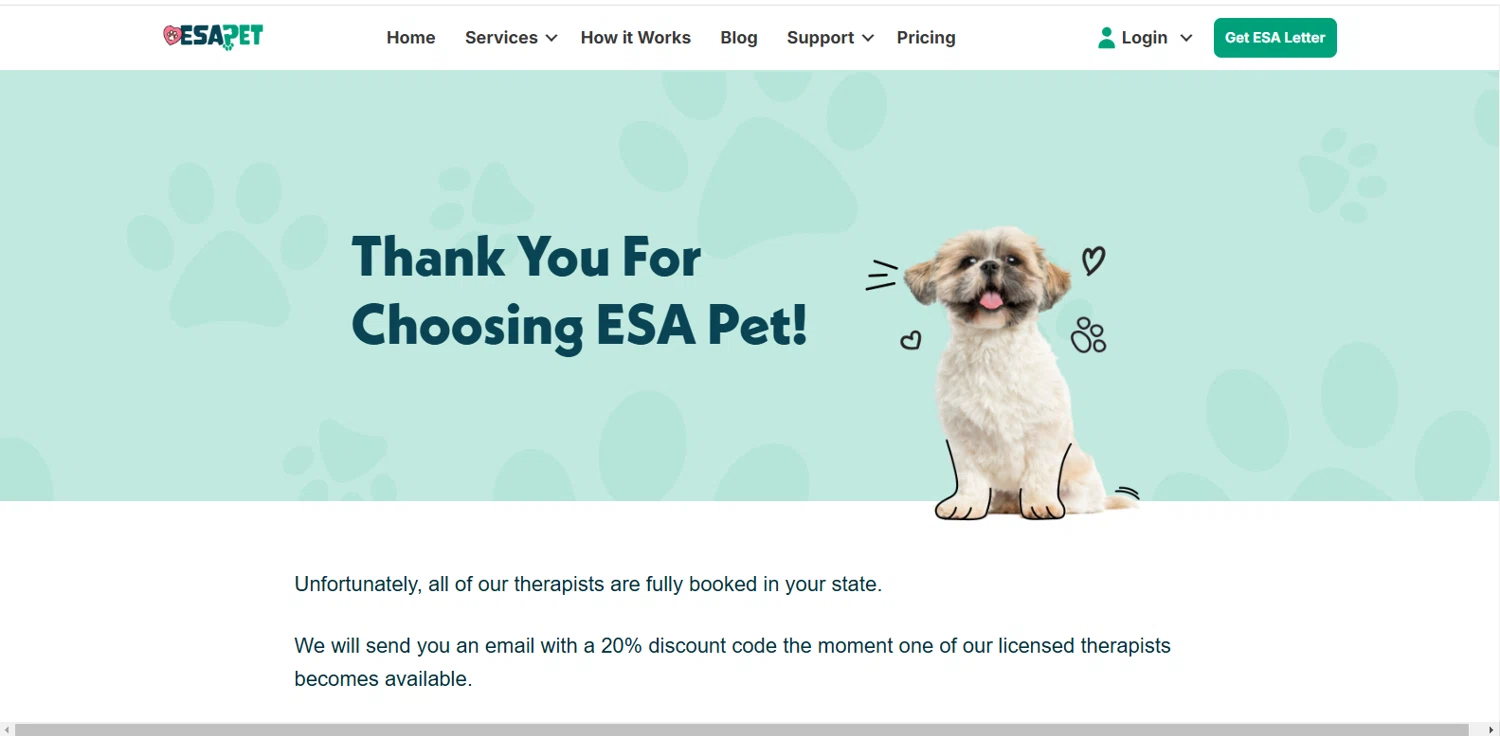 ESA Pet coupon code screenshot showing code SELFCARE25 applied at ESA Pet checkout page. Uploaded by SimplyCodes community member dimitriv on Feb 22, 2025