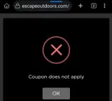 Escape Outdoors coupon verification screenshot
