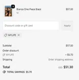 MYLIFE coupon verification screenshot