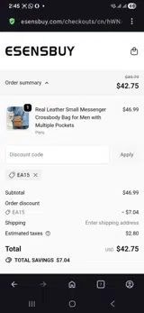 Ea15 coupon verification screenshot