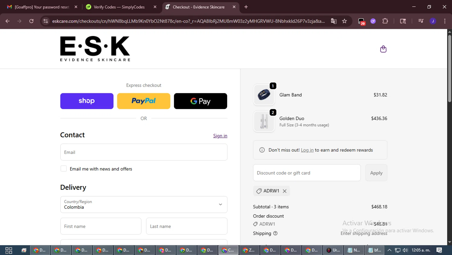 ESK checkout page showing ESK discount code box | Screenshot taken by SimplyCodes community member on Feb 10, 2026