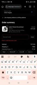 FALL25 coupon verification screenshot