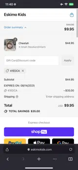 41EDCA coupon verification screenshot
