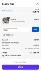 789440 coupon verification screenshot