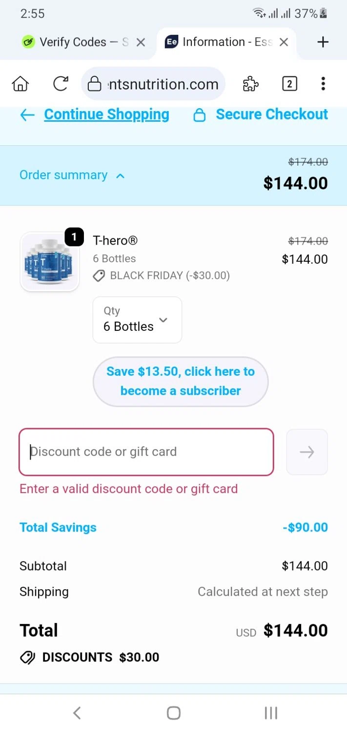 Essential Elements discount code screenshot showing code GET10OFF applied at Essential Elements checkout page. Uploaded by SimplyCodes community member menotychire on Nov 26, 2025