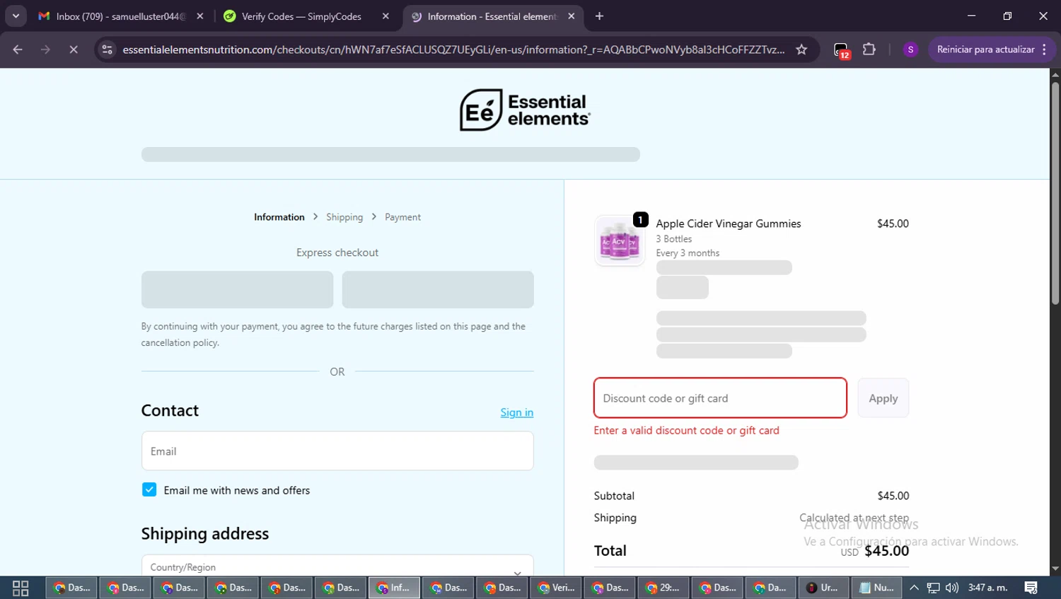 Essential Elements discount code screenshot showing code BETTER applied at Essential Elements checkout page. Uploaded by SimplyCodes community member ShieldWarden7838 on Jan 14, 2026