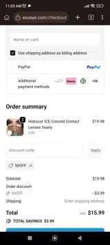 50OFF coupon verification screenshot