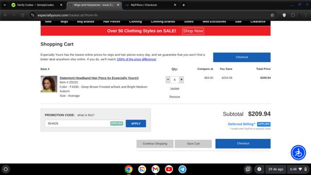 Especially Yours checkout page showing Especially Yours promo code box | Screenshot taken by SimplyCodes community member on Aug 29, 2024