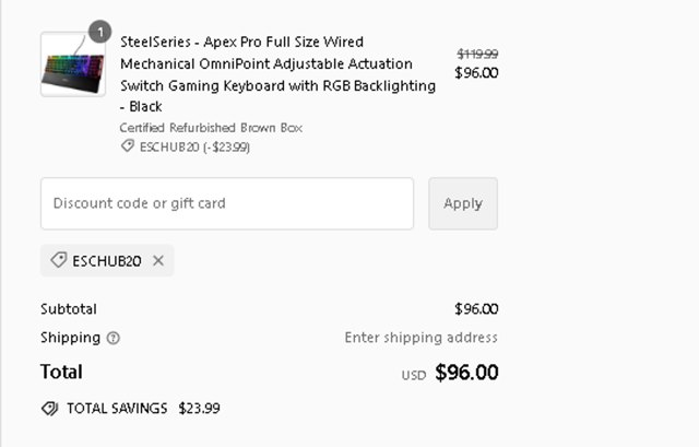 E Sport Certified checkout page showing E Sport Certified promo code box | Screenshot taken by SimplyCodes community member on Aug 25, 2024
