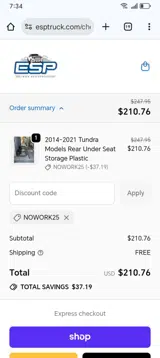 nowork25 coupon verification screenshot