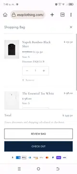 ESQCLUB coupon verification screenshot