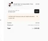 MYDISCOUNT coupon verification screenshot