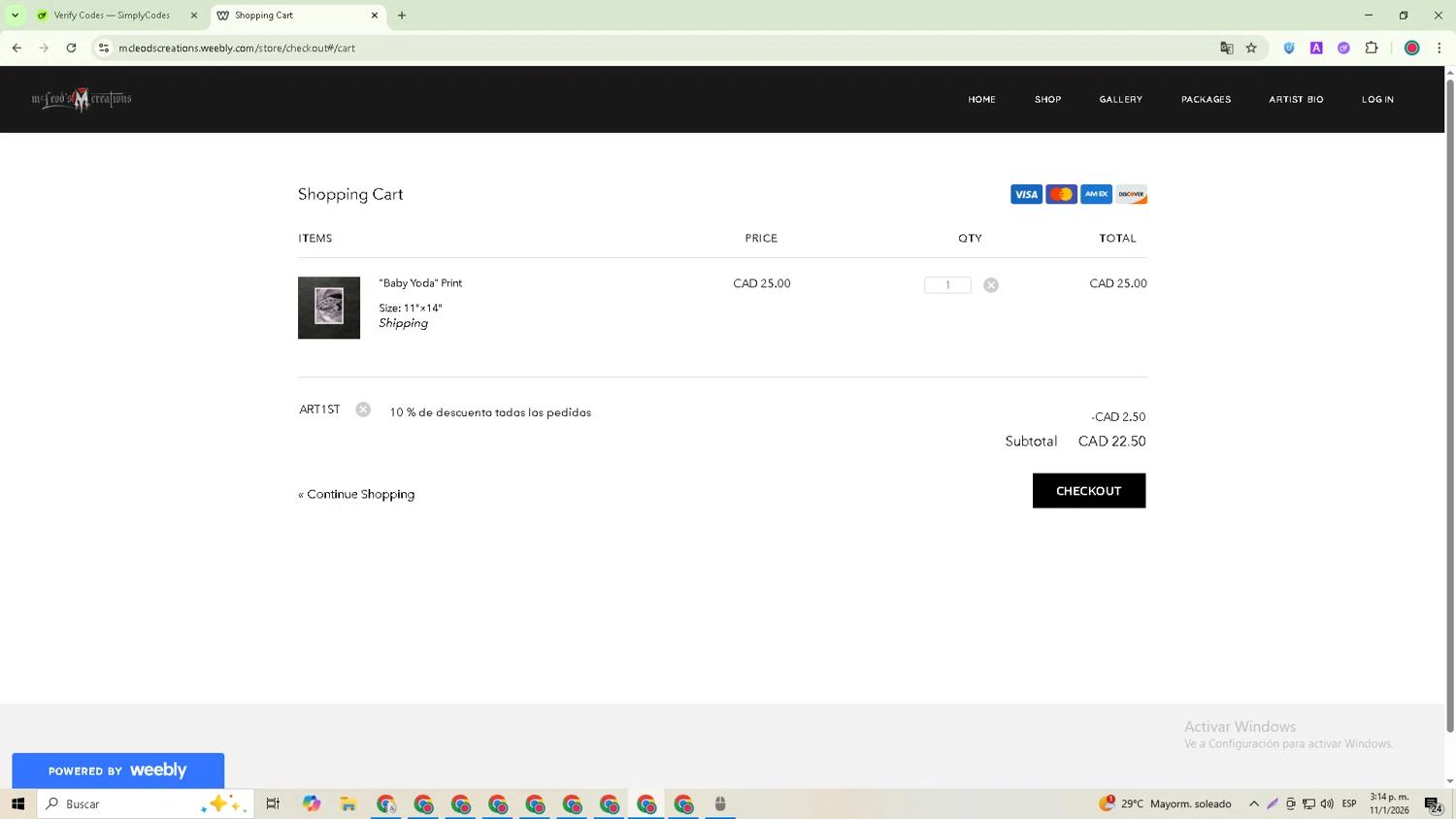 Essential Bees checkout page showing Essential Bees promo code box | Screenshot taken by SimplyCodes community member on Jan 11, 2026