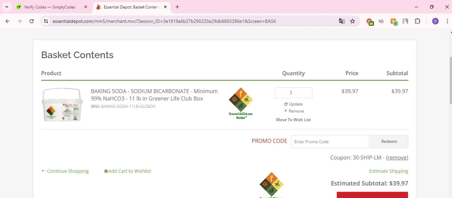 where to use Essential Depot promo code box