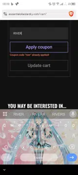 RIVER coupon verification screenshot